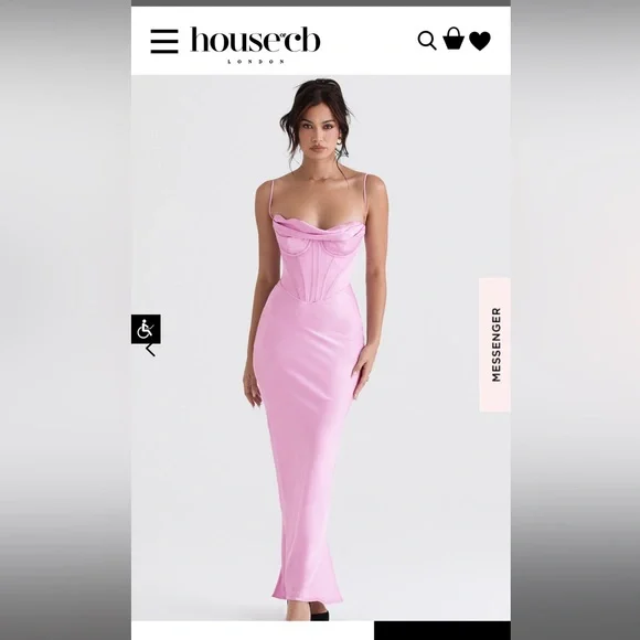 House of CB | Dresses | Charmaine Pink Corset Maxi Dress | Poshmark